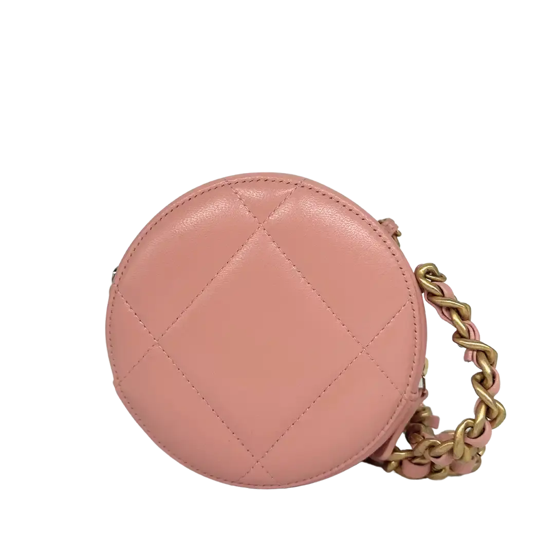 Chanel 19 Round Clutch Chain Schultertasche light Pink / neuwertig Chanel