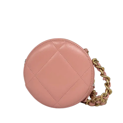 Chanel 19 Round Clutch Chain Schultertasche light Pink / neuwertig Chanel