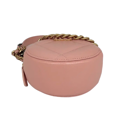 Chanel 19 Round Clutch Chain Schultertasche light Pink / neuwertig Chanel