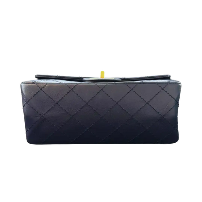 Chanel 2.55 Mini Tasche Kalbsleder in Vintage Optik dunkelblau Fullset / neuwertig Chanel