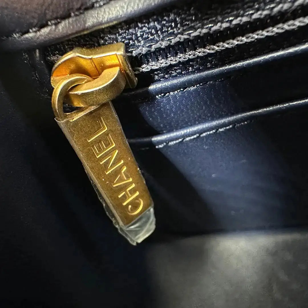 Chanel 2.55 Mini Tasche Kalbsleder in Vintage Optik dunkelblau Fullset / neuwertig Chanel