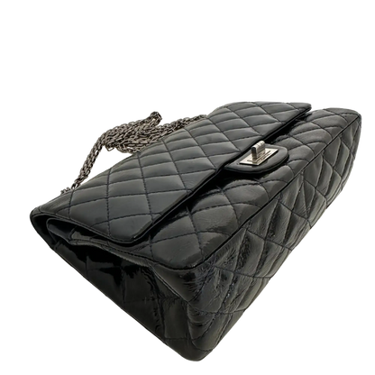 Chanel 2.55 Reissue 226 Medium Double Flap Bag Metallic Kalbsleder dunkelblau / sehr gut Chanel