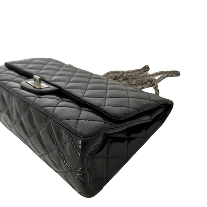 Chanel 2.55 Reissue 226 Medium Double Flap Bag Metallic Kalbsleder dunkelblau / sehr gut Chanel