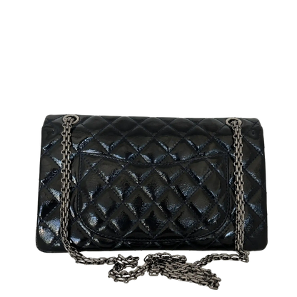 Chanel 2.55 Reissue 226 Medium Double Flap Bag Metallic Kalbsleder dunkelblau / sehr gut Chanel