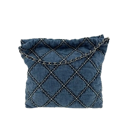 Chanel 22 mittelgoße Hobobag Denim 2022 / sehr gut Chanel