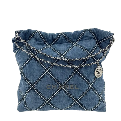 Chanel 22 mittelgoße Hobobag Denim 2022 / sehr gut Chanel