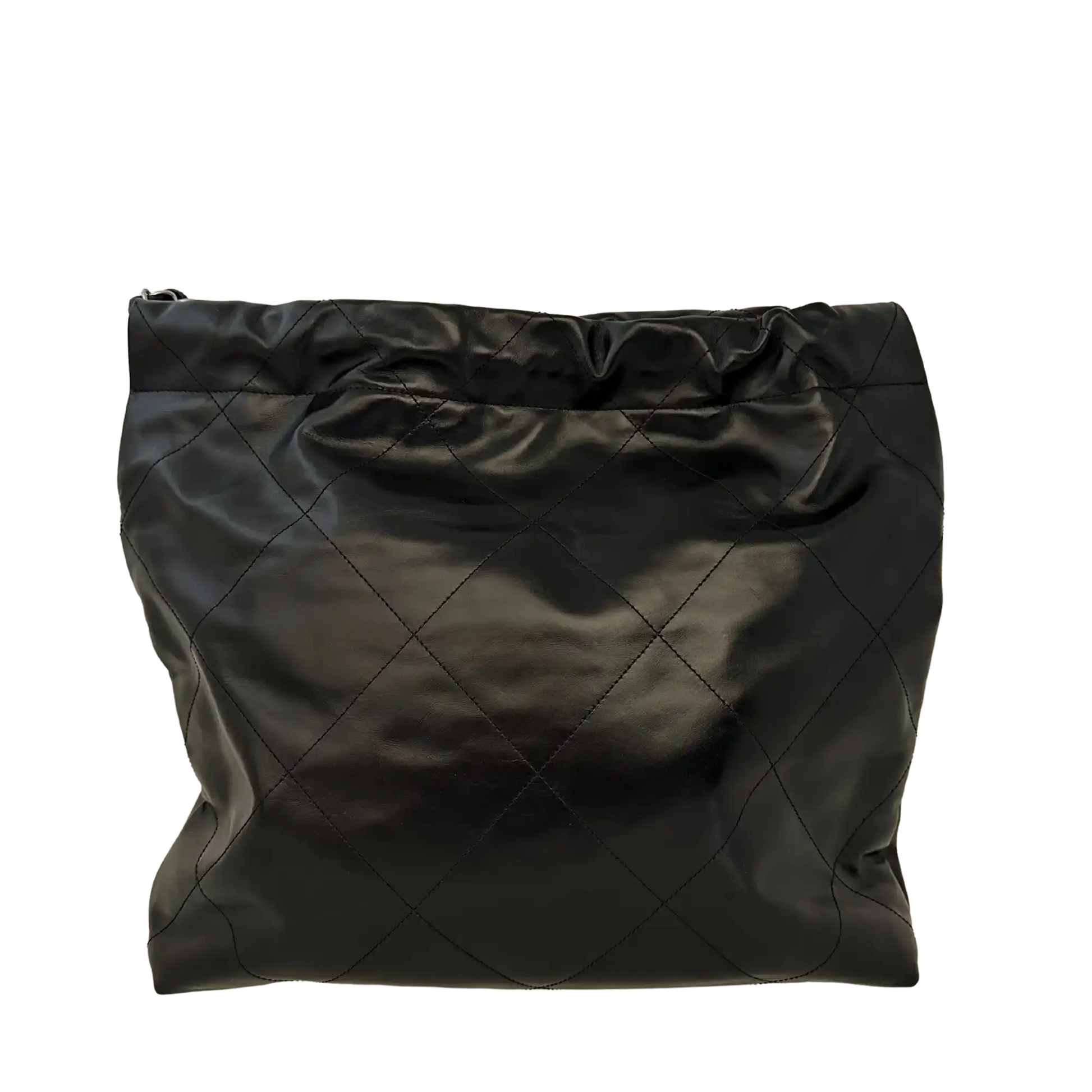 Chanel 22 mittelgoße Hobobag schwarz silberne Hardware 2024 Fullset / neuwertig Chanel