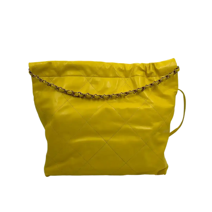 Chanel 22 mittelgroße Tasche Kalbsleder gelb / neuwertig Chanel