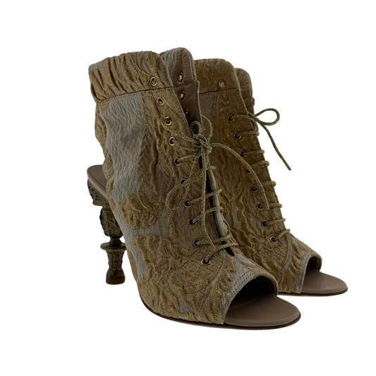 Chanel Brokat Boots gold Runway Versailles Collection Größe 38 1/2   / sehr gut Chanel