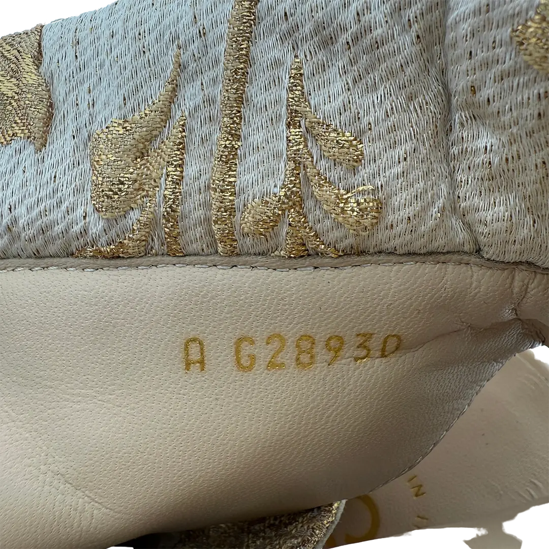 Chanel Brokat Boots gold Runway Versailles Collection Größe 38 1/2   / sehr gut Chanel