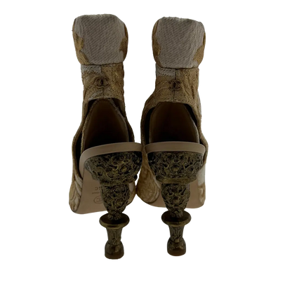 Chanel Brokat Boots gold Runway Versailles Collection Größe 38 1/2   / sehr gut Chanel