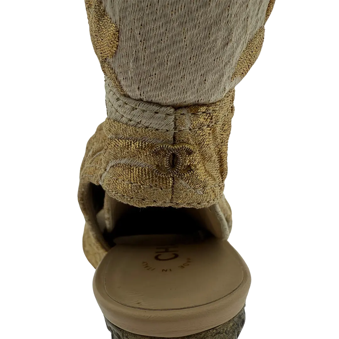 Chanel Brokat Boots gold Runway Versailles Collection Größe 38 1/2   / sehr gut Chanel