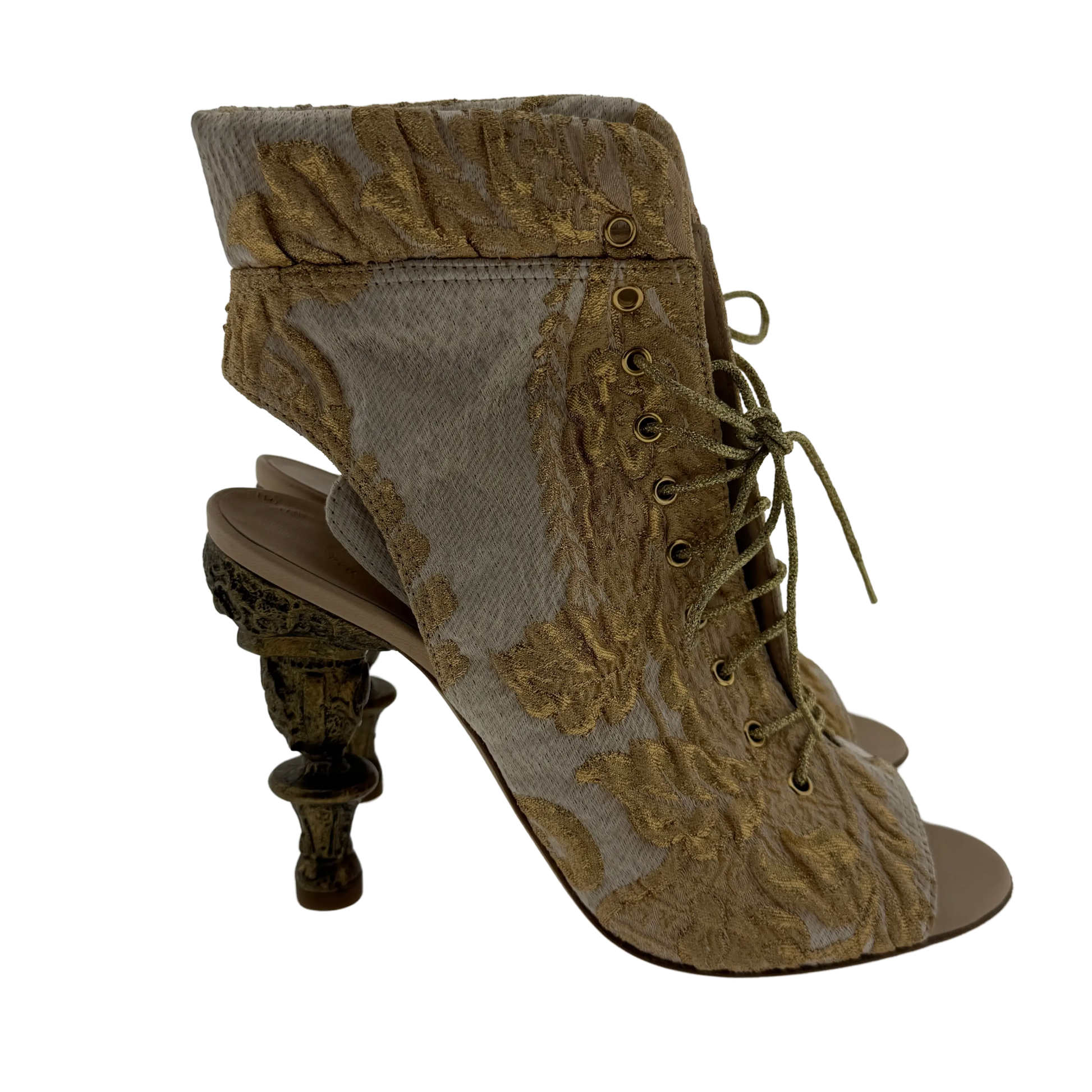 Chanel Brokat Boots gold Runway Versailles Collection Größe 38 1/2   / sehr gut Chanel