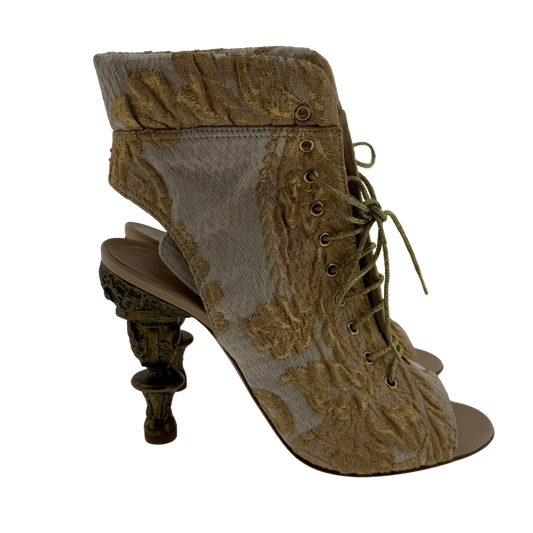 Chanel Brokat Boots gold Runway Versailles Collection Größe 38 1/2   / sehr gut Chanel
