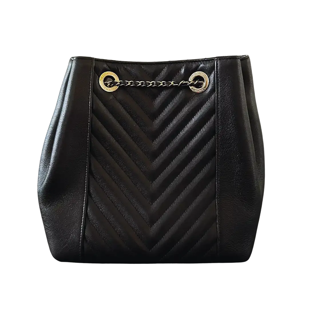 Chanel Bucket Bag Drawstring  Chevron Kalbsleder / sehr gut Chanel