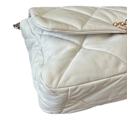 Chanel Chanel 19 Maxitasche Lammleder weiß / sehr gut Chanel