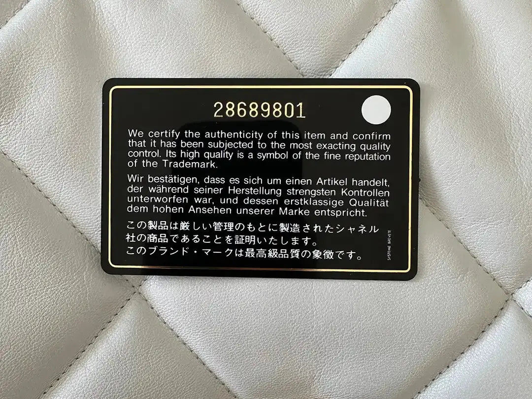 Chanel Chanel 19 Maxitasche Lammleder weiß / sehr gut Chanel