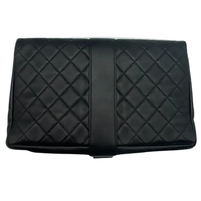Chanel Clutch gestepptes Leder schwarz Arbeitstasche / sehr gut Chanel