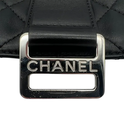 Chanel Clutch gestepptes Leder schwarz Arbeitstasche / sehr gut Chanel