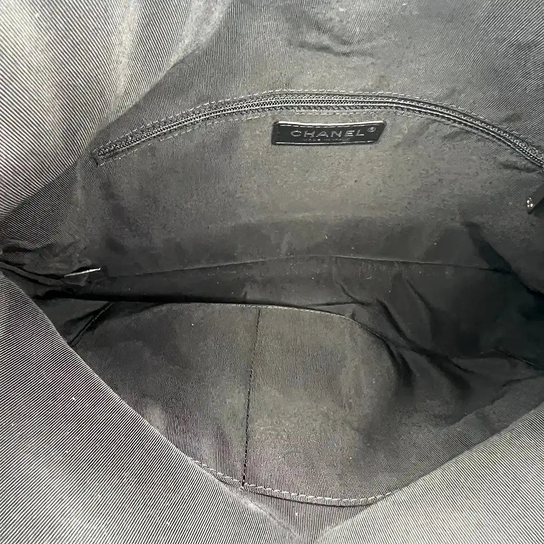 Chanel Clutch gestepptes Leder schwarz Arbeitstasche / sehr gut Chanel