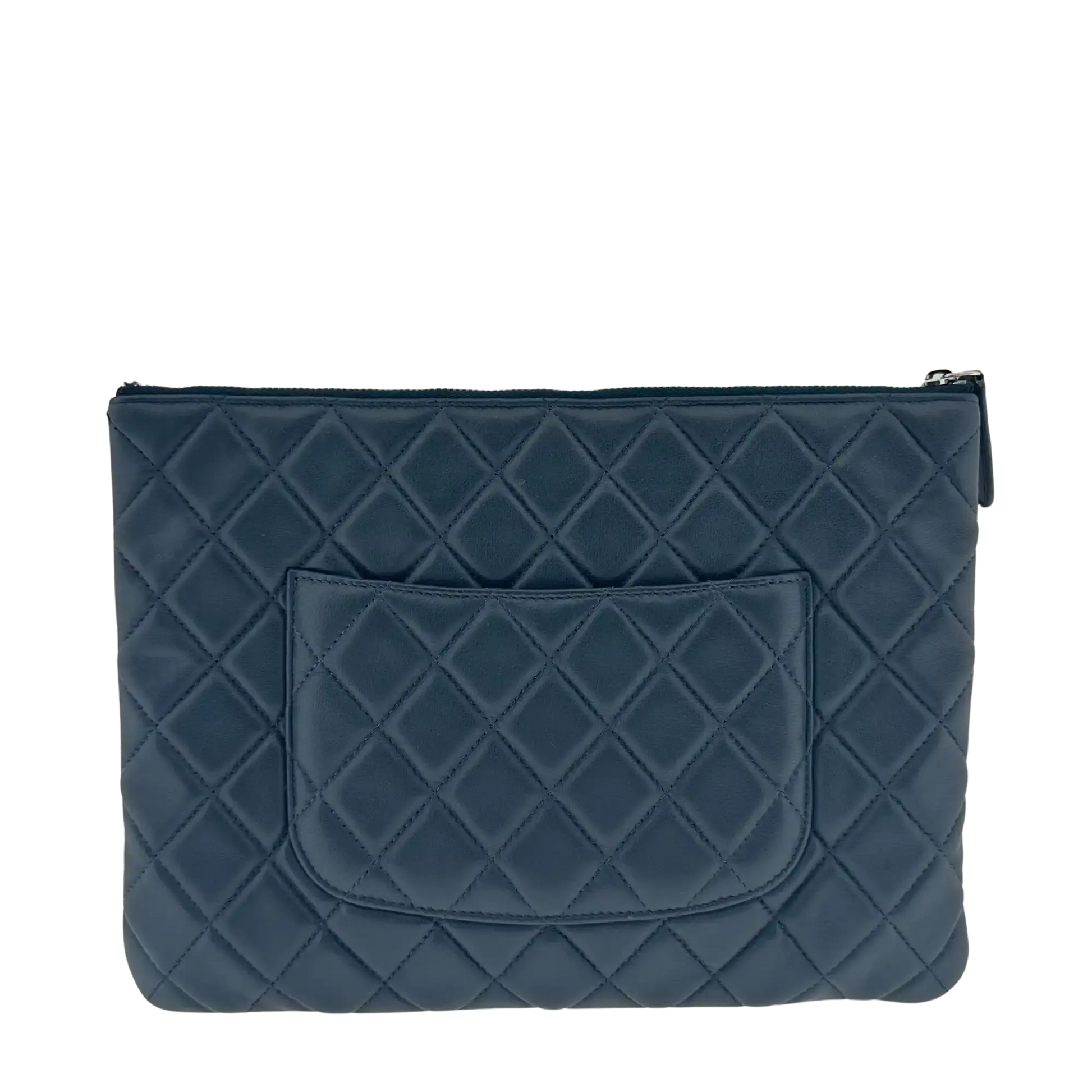 Chanel Coco Mark Pouch Matelasse Clutch dunkelblau / sehr gut Chanel