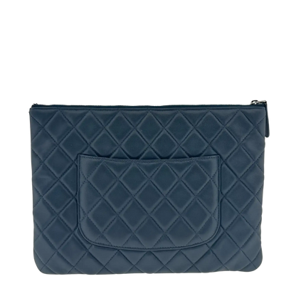 Chanel Coco Mark Pouch Matelasse Clutch dunkelblau / sehr gut Chanel