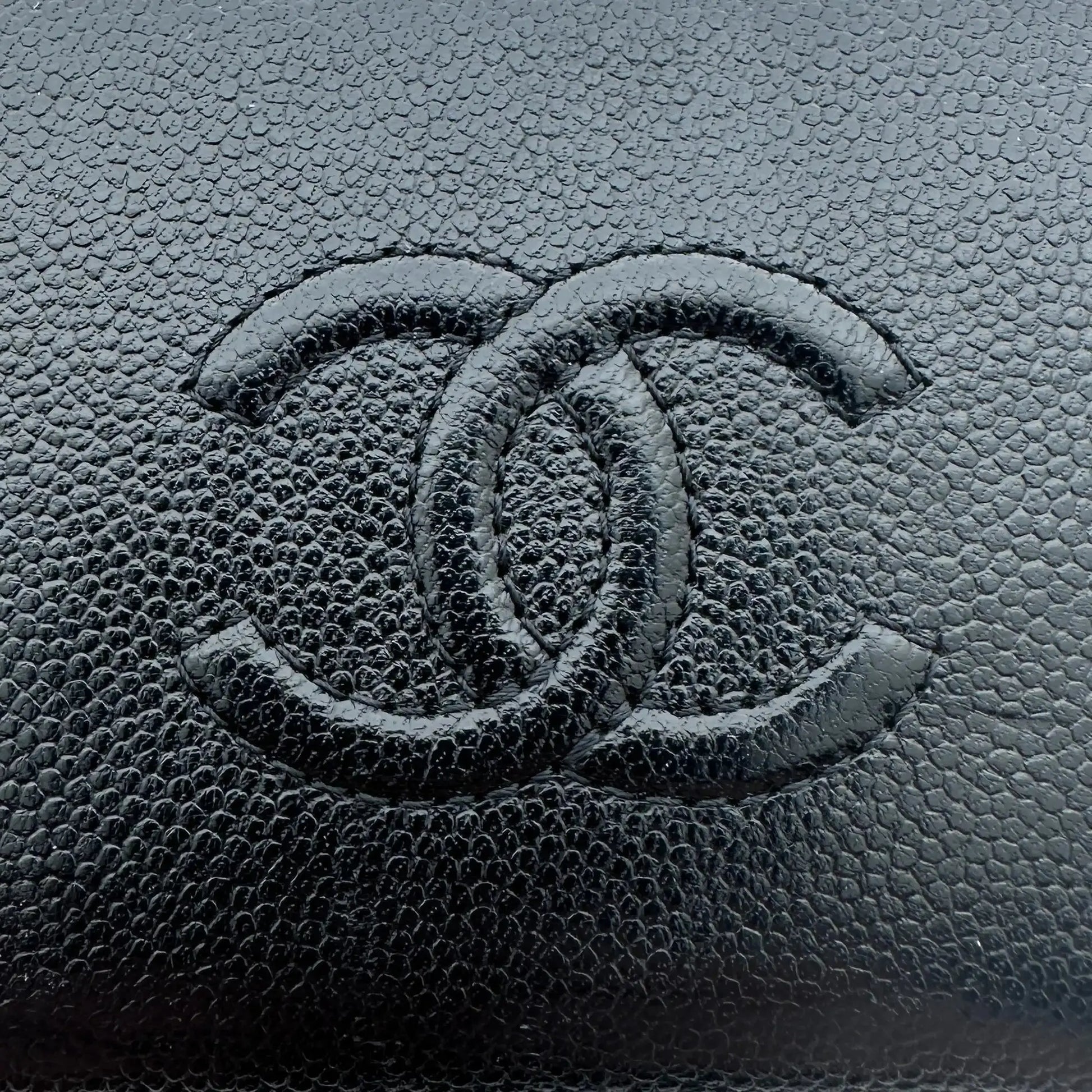 Chanel Coco Mark  kleine Geldbörse CC Leder schwarz / sehr gut Chanel