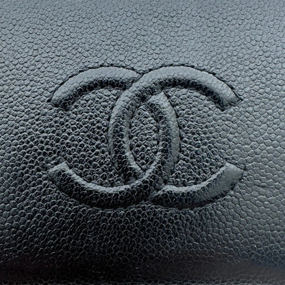 Chanel Coco Mark  kleine Geldbörse CC Leder schwarz / sehr gut Chanel