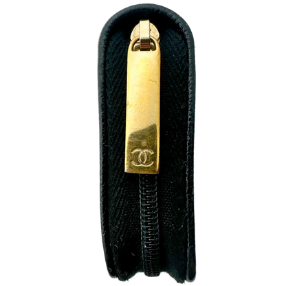 Chanel Coco Mark  kleine Geldbörse CC Leder schwarz / sehr gut Chanel