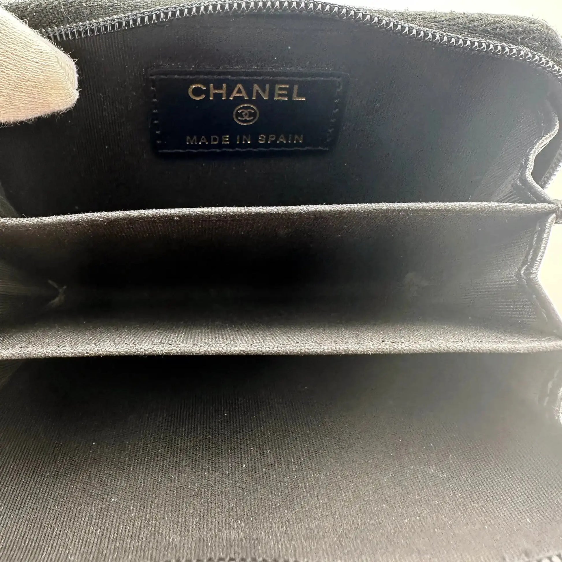 Chanel Coco Mark  kleine Geldbörse CC Leder schwarz / sehr gut Chanel