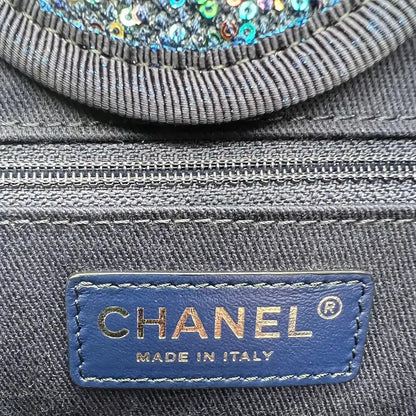 Chanel Deauville Pailetten blau  made in label