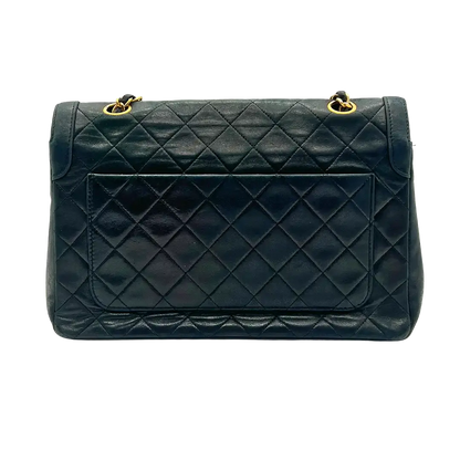 Chanel Diana Vintage Classic Chain Single Flap Lammleder schwarz 3
