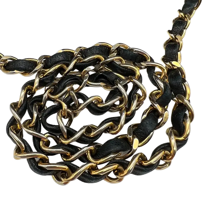 Chanel Diana Vintage Classic Chain Single Flap Lammleder schwarz Chanel
