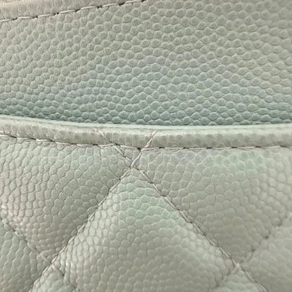 Chanel Double Zip Wallet on Chain türkis Kaviarleder 2020 / sehr gut Chanel