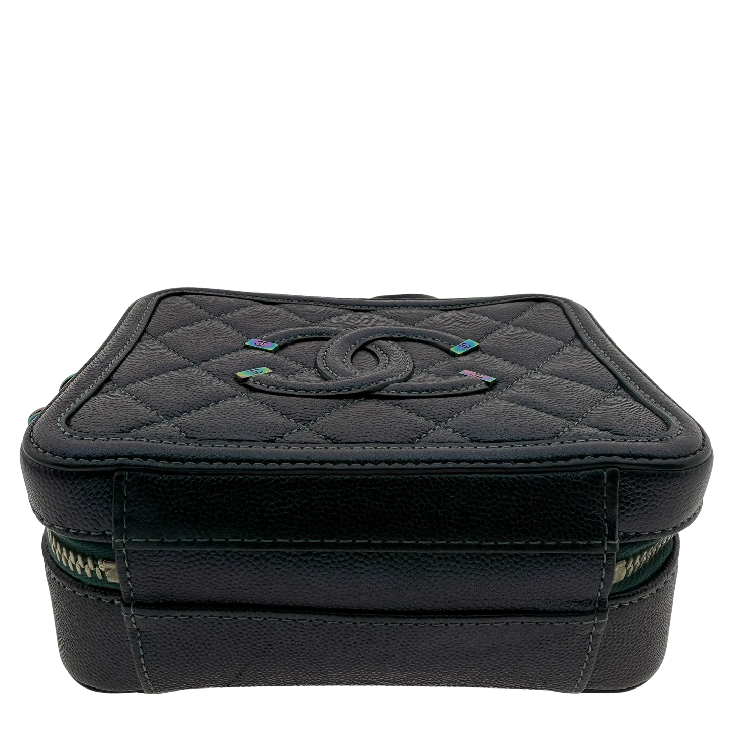 Chanel Filigree Vanity Case Bag Small Metallic Blau Grün limitiert/ sehr gut Chanel