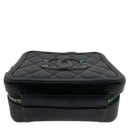 Chanel Filigree Vanity Case Bag Small Metallic Blau Grün limitiert/ sehr gut Chanel