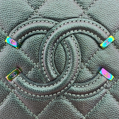 Chanel Filigree Vanity Case Bag Small Metallic Blau Grün limitiert/ sehr gut Chanel
