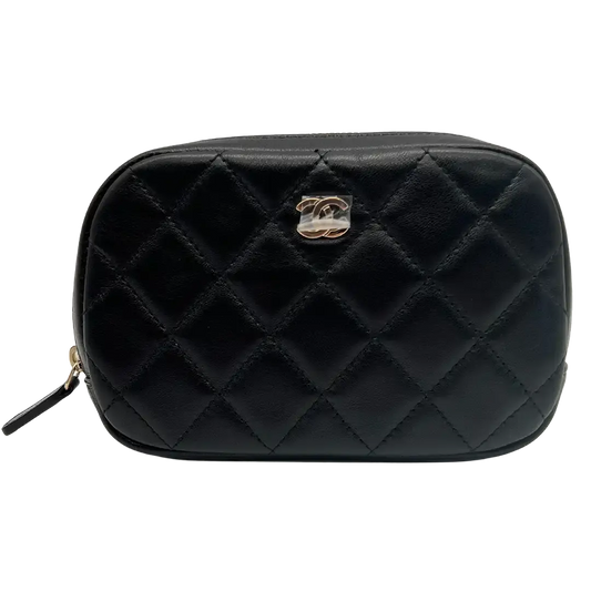 Chanel Kosmetiktasche CC Schnalle Leder / neu Chanel