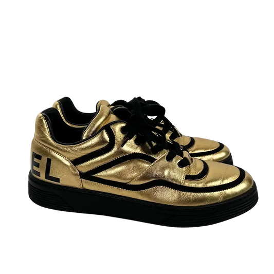 Chanel Low Trainer Sneaker Gold 39,5 EU / ungetragen Chanel