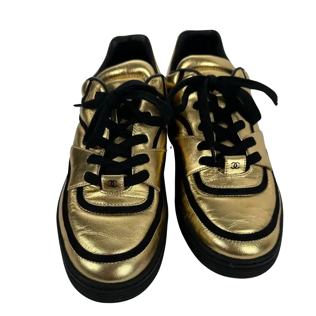 Chanel Low Trainer Sneaker Gold 39,5 EU / ungetragen Chanel