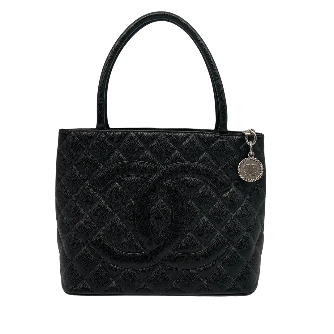 Chanel Médallion Kaviar Leder Shopping Bag schwarz / gut - Echtheitscheck