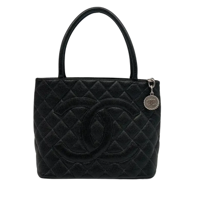 Chanel Médallion Kaviar Leder Shopping Bag schwarz / gut - Echtheitscheck