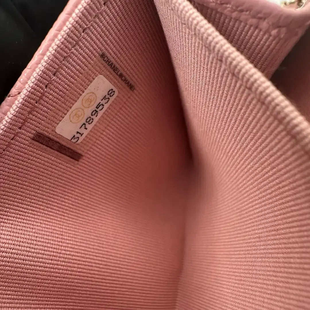 Chanel Mini Wallet on Chain Kaviar Leder Pink Fullset / sehr gut Chanel