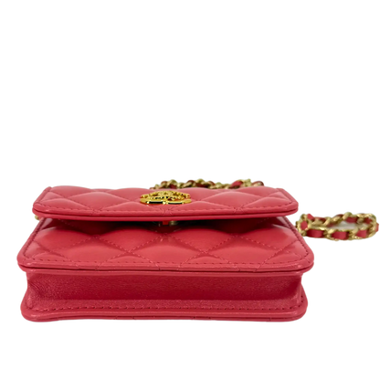 Chanel Mini Wallet on Chain rosa apricot selten / ungetragen Chanel