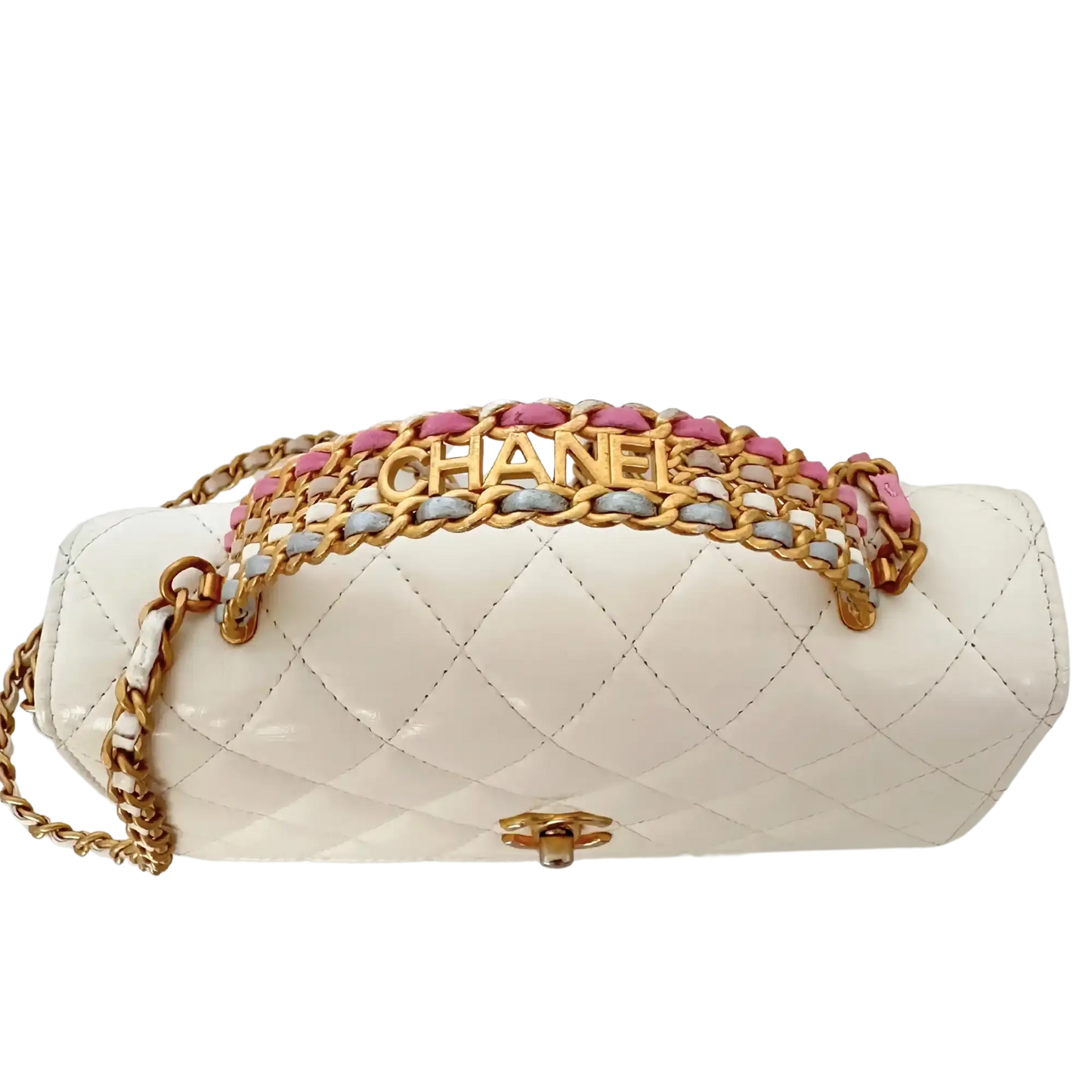 Chanel Multicolor Top Handle Wallet on Chain weiß / gut Chanel