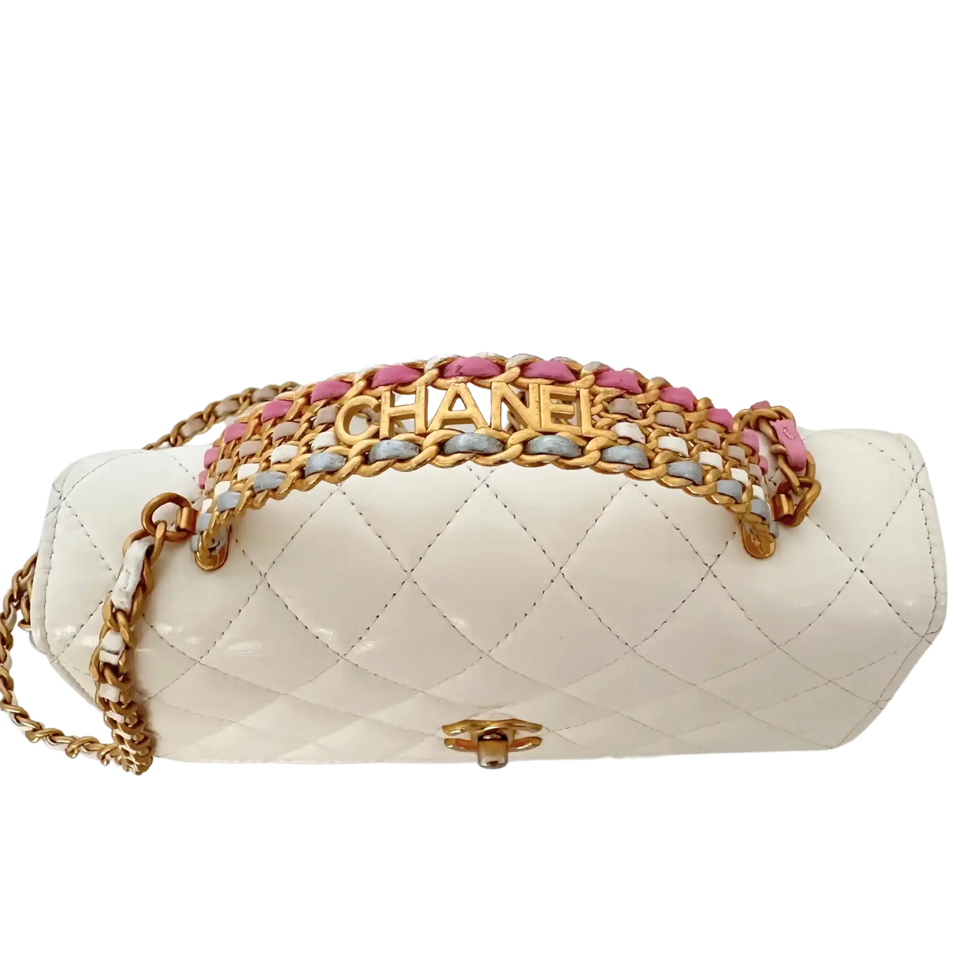 Chanel Multicolor Top Handle Wallet on Chain weiß / gut Chanel