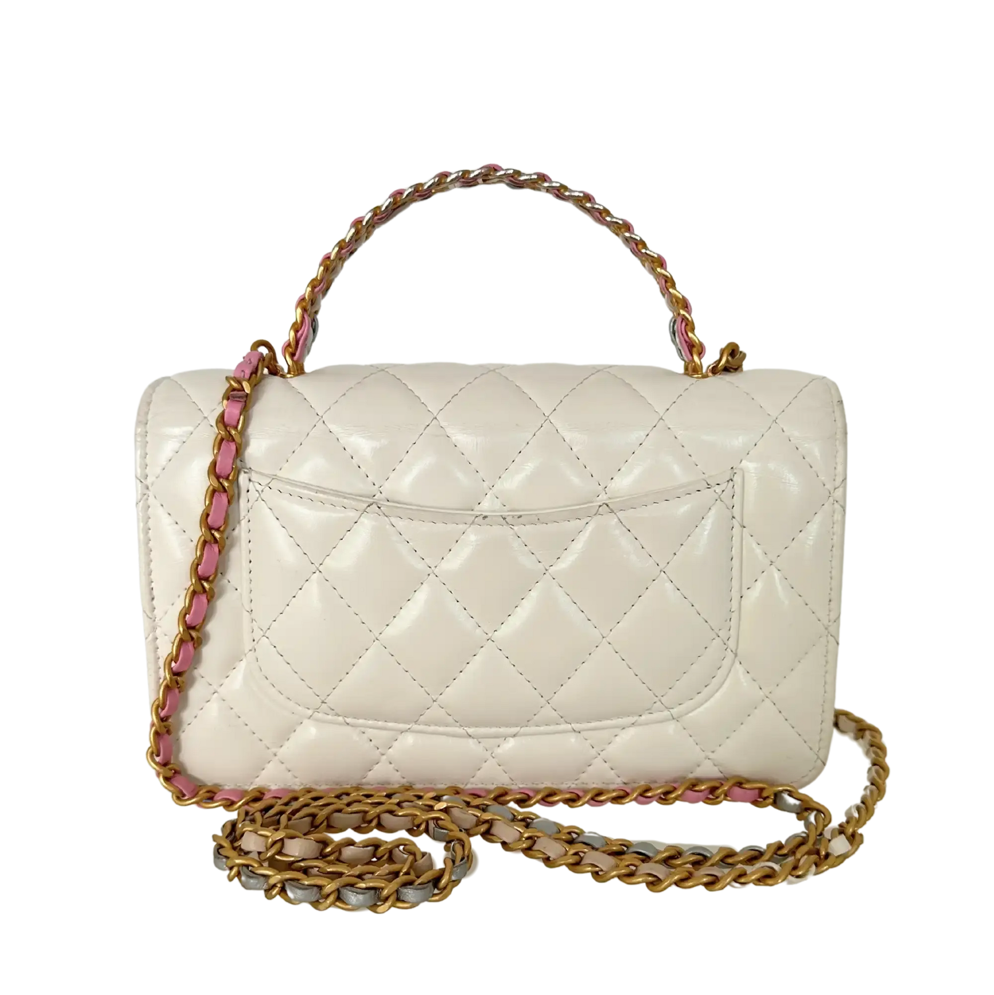 Chanel Multicolor Top Handle Wallet on Chain weiß / gut Chanel