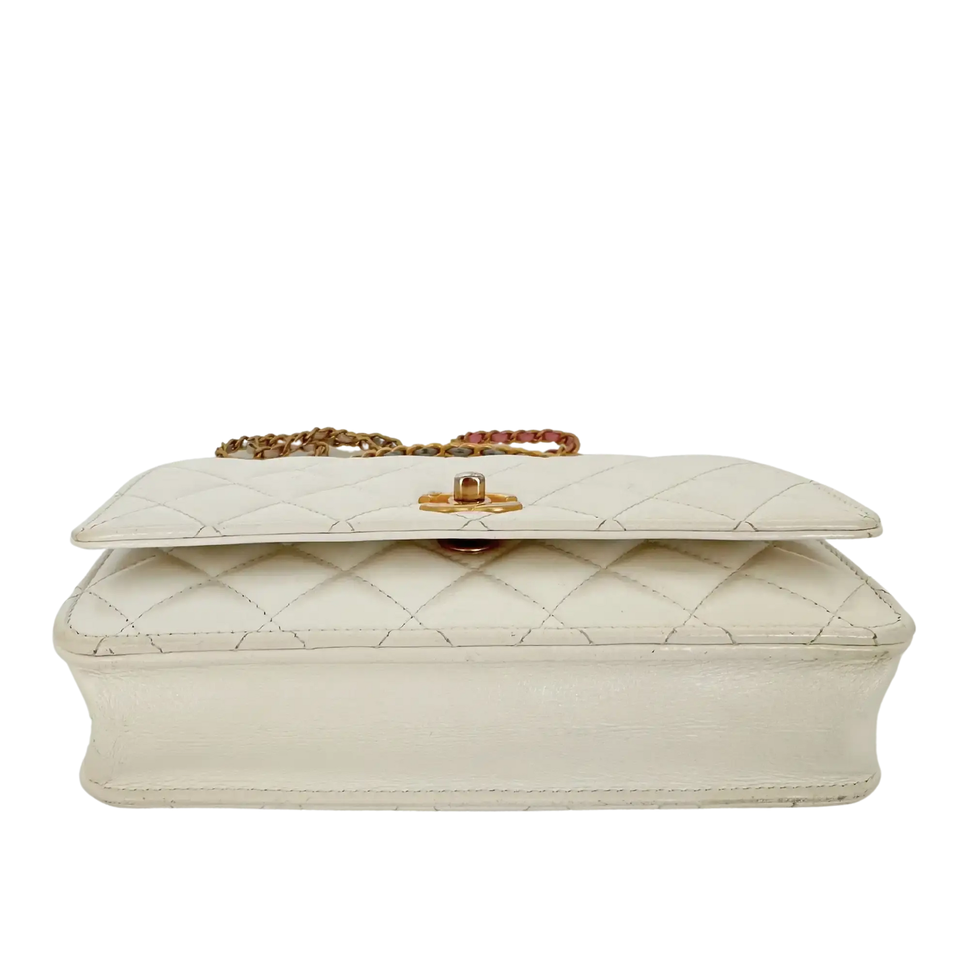 Chanel Multicolor Top Handle Wallet on Chain weiß / gut Chanel