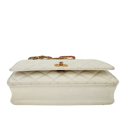 Chanel Multicolor Top Handle Wallet on Chain weiß / gut Chanel