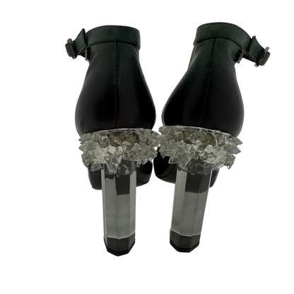 Chanel Ombre Crystal Ice Heel Ankle Boots grün Größe 38 1/2  / guter Zustand Chanel